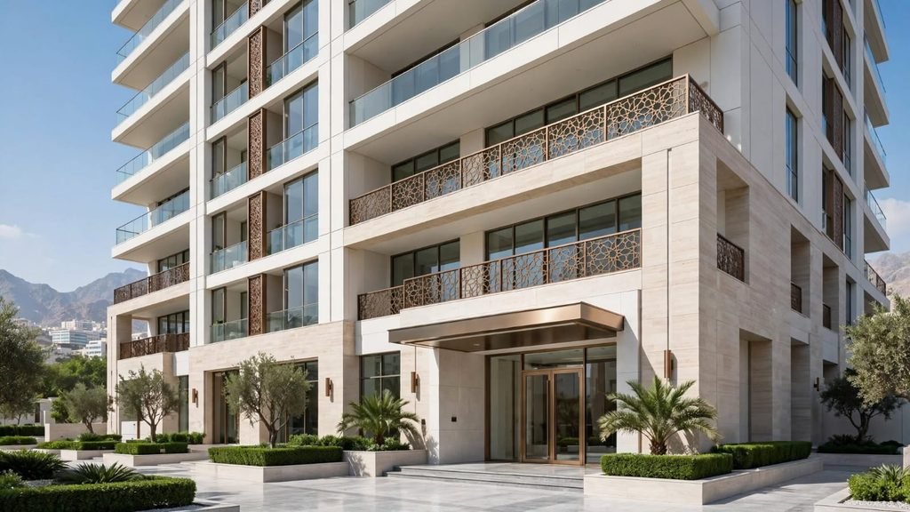 عمارة سكنية فاخرة نظيفة ولامعة بعد التنظيف الشامل من شركة تنظيف عمائر بمكة
